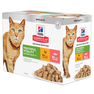 Hill&apos;s Mature Adult Senior Vitality Kombipack Katzen-Nassfutter12x85g 1 Karton (12 x 85 g) von Hill&apos;s