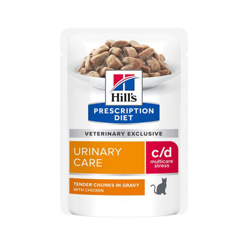 Hill's Prescription Diet c/d Urinary Stress Katzenfutter - Frischebeutel - Lachs - 12 x 85 g von Hills