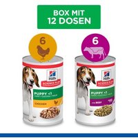 Hill's Science Plan Nassfutter Hund Welpe Huhn & Rind 12x370 g von Hills