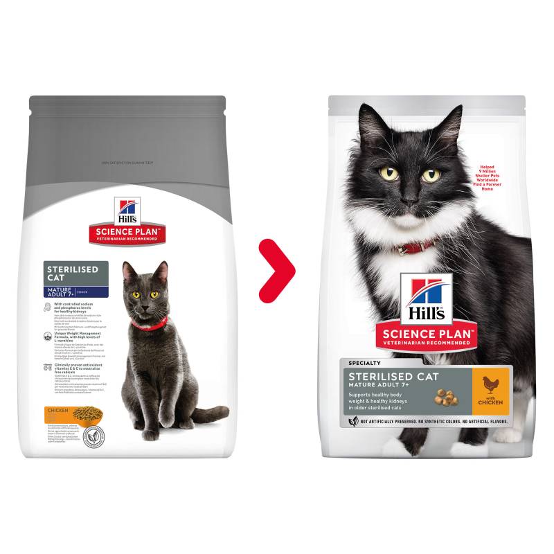 Hill's Science Plan Mature Adult Sterilised Katzenfutter - Huhn - 10 kg von Hills