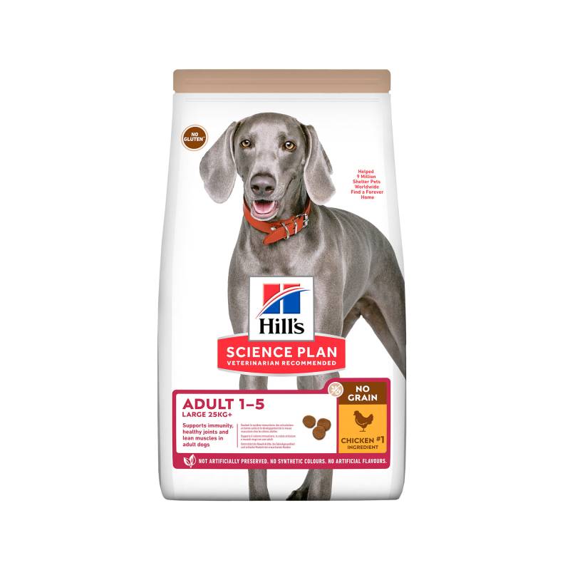 Hill's Science Plan No Grain Hundefutter Huhn - Adult Large - 14 kg von Hills