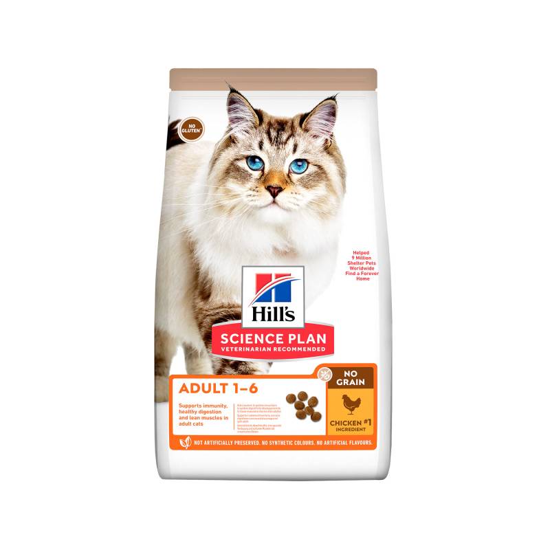 Hill's Science Plan No Grain Katzenfutter Huhn - Adult - 1,5 kg von Hills