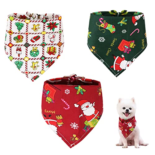 Halstuch Hund Hillylolly 3 Stück Hundehalstuch Weihnachten, Hunde Halstücher, Hundehalstuch, Halstuch für Hunde, Hundehalstuch große/kleine Hunde, Hunde Weihnachtskostüm, Hundebekleidung & Zubehör von Hillylolly