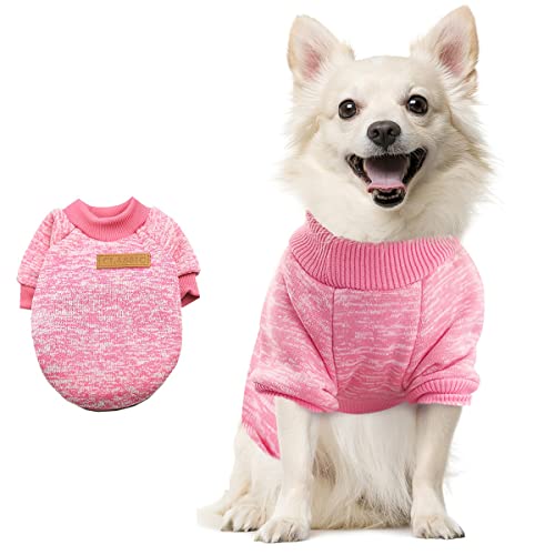 Hundepullover, Hillylolly Haustier Pullover Hund, Hunde Pulli Winter, Hundekleidung Pullover, Hundepullover Rosa, Pullover für Katzen, Hundepullover Fleece, für Kleine und Mittelgroße Haustier (M von Hillylolly