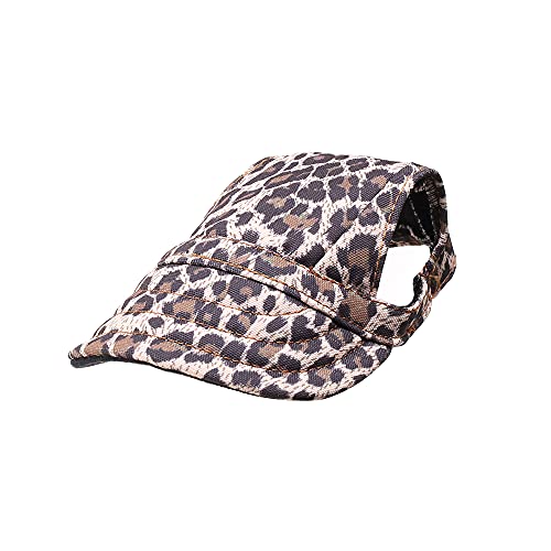 Himlaya Haustier Hunde Baseballmütze, Basecap Verstellbar Sonnenschutz Hut Hundecap mit Ohrlöchern Sommer Schattierungshut Zubehör für Kleine Hunde (Leopard,L) von Himlaya