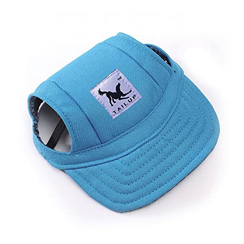 Himlaya Haustier Hunde Baseballmütze, Basecap Verstellbar Sonnenschutz Hut Hundecap mit Ohrlöchern Sommer Schattierungshut Zubehör für Kleine Hunde (XL,Blau) von Himlaya