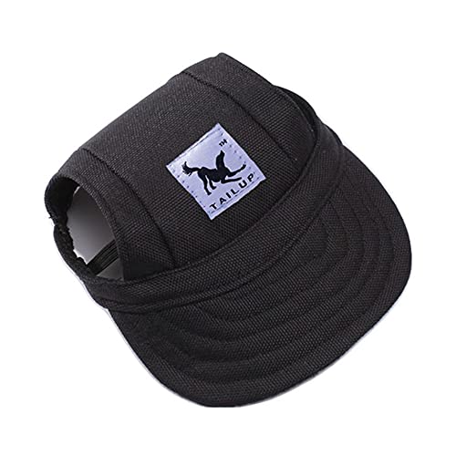 Himlaya Haustier Hunde Baseballmütze, Basecap Verstellbar Sonnenschutz Hut Hundecap mit Ohrlöchern Sommer Schattierungshut Zubehör für Kleine Hunde (XL,schwarz) von Himlaya