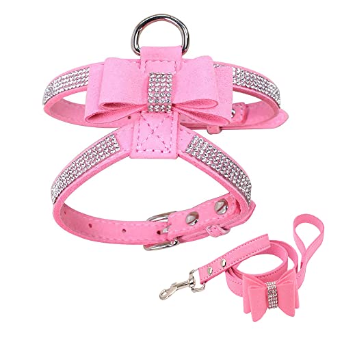 Kleines Hundegeschirr, Strass Welpe Kitty Weste Geschirre weiblich niedlich Fancy funkelnden weichen hübschen Kristall Diamant für XS Hund Haustier von HimyBB