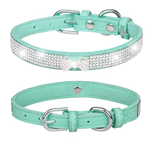 Hundehalsband, Strasssteine, Katzen, Kristall, schillernd, weich, Wildleder, Halsband für Katzen und Haustiere von HimyBB