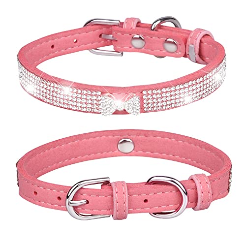 Hundehalsband, Strasssteine, Katzen, Kristall, schillernd, weich, Wildleder, Halsband für Katzen und Haustiere von HimyBB