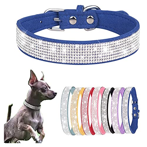 Süßes Hundehalsband für Mädchen, blaue Strasssteine, glitzernder Schmuck, Katzenhalsband für XS, S, M, L, Prinzessin, Haustiere, Welpen, Kätzchen von HimyBB