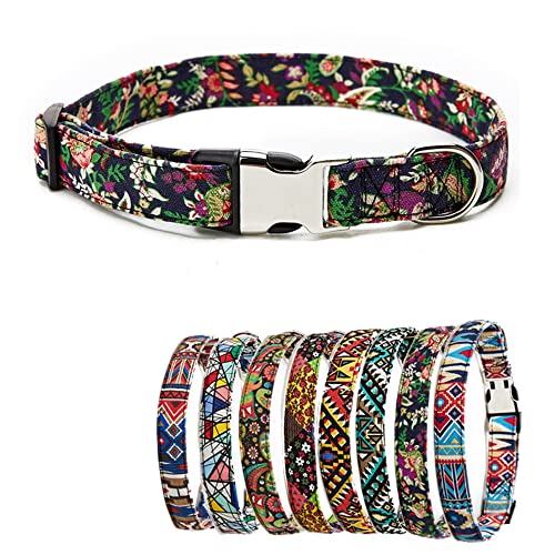 Hundehalsband mit Bohemia-Blumenmuster, geometrisch, weich, ethnischer Stil, verstellbar, für mittelgroße Hunde, bunt von HimyBB