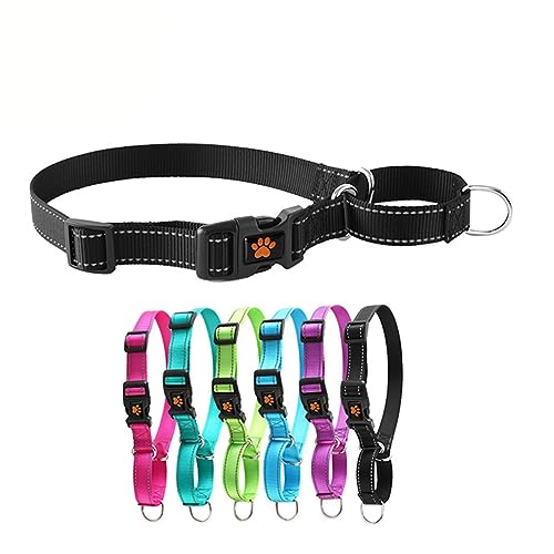 Martingale-Halsband für Hunde mit Schnellverschluss-Schnalle, reflektierendes, strapazierfähiges Welpenhalsband für Sicherheit, verstellbare Hundehalsbänder aus Nylon für kleine, mittelgroße und große von HimyBB