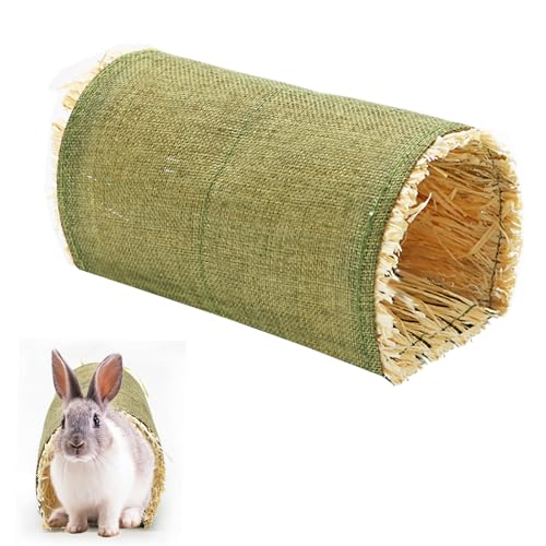 Hioph Grastunnel-Spielzeug, Hamster-Tunnelspielzeug, Meerschweinchen-Versteck, Grashütte, Bett, Kleintierzubehör, Röhren für Kleintiere, syrische Hamster, Frettchen, Meerschweinchen, Chinchilla-Hamste von Hioph