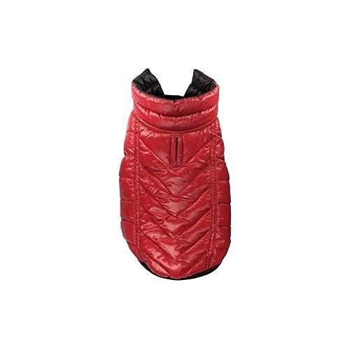 Hip Doggie HD-5FRBK Featherlite Reversible Reflective Puffer Vest Hundemantel, BDXS, schwarz/rot von Hip Doggie