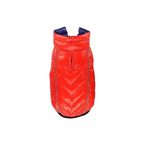 Hip Doggie HD-5FRBL Featherlite Reversible Reflective Puffer Vest Hundemantel, BDM, blau/orange von Hip Doggie