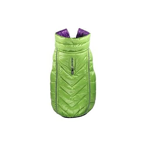 Hip Doggie HD-5FRGR Featherlite Reversible Reflective Puffer Vest Hundemantel, BDM, grün/lila von Hip Doggie