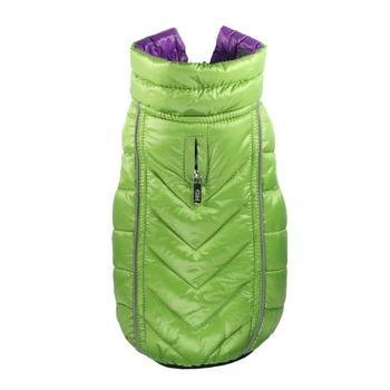 Hip Doggie HD-5FRGR Featherlite Reversible Reflective Puffer Vest Hundemantel, XS, grün/lila von Hip Doggie