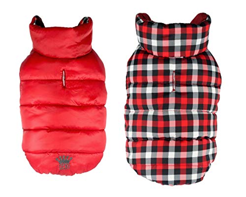 Hip Doggie HD-5GHRD-XS Gingham Reversible Puffer Vest Red XS Hundejacke von Hip Doggie