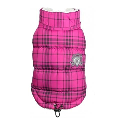 Hip Doggie HD-5PDSP Plaid Puffer Vest Hundemantel, M, rosa von Hip Doggie