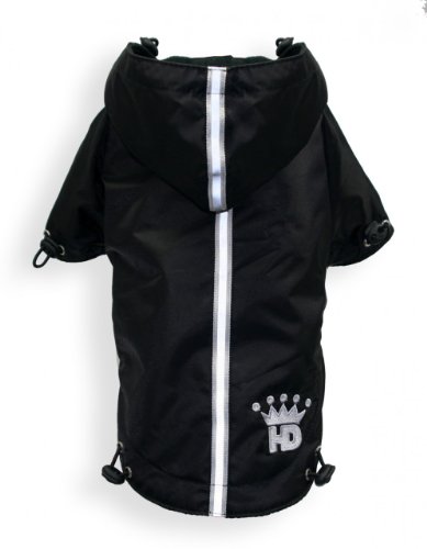 Hip Doggie HD-5PRBK-BDXL Puppagonia Rain Parka- Hund Regenmantel, BDXL, schwarz von Hip Doggie