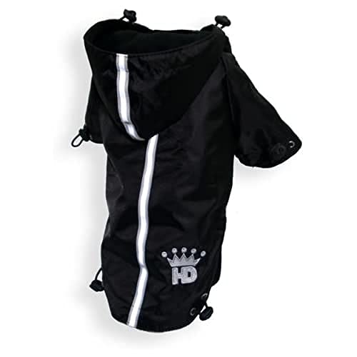 Hip Doggie HD-5PRBK-BDXS Puppagonia Rain Parka- Hund Regenmantel, BDXS, schwarz von Hip Doggie