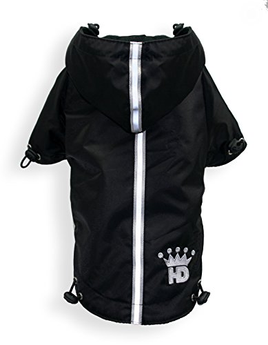 Hip Doggie HD-5PRBK-XL Puppagonia Rain Parka- Hund Regenmantel, XL, schwarz von Hip Doggie