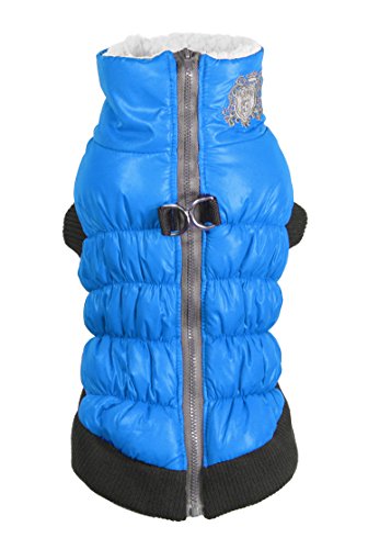 Hip Doggie HD-5SCBL Crown Puffer Vest Hundemantel, XS, blau von Hip Doggie