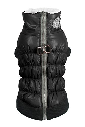 Hip Doggie HD-5SCPB Crown Puffer Vest Hundemantel, L, schwarz von Hip Doggie