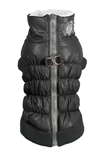 Hip Doggie HD-5SCPB Crown Puffer Vest Hundemantel, XS, schwarz von Hip Doggie