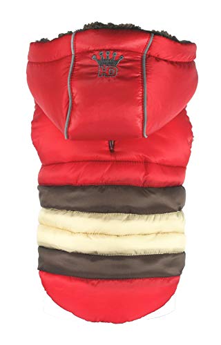 Hip Doggie HD-5STRD-L Soft Stripe Puffer Coat Red L Hundejacke von Hip Doggie