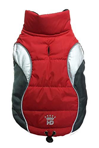 Hip Doggie HD-5WVRD-XS Wave Reflective Puffer Vest Red XS Hundejacke von Hip Doggie