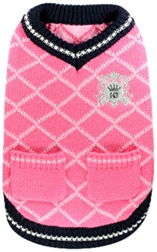 Hip Doggie HD-7PVP-L Royal Crest Sweater Vest - Hundepullover, rosa von Hip Doggie