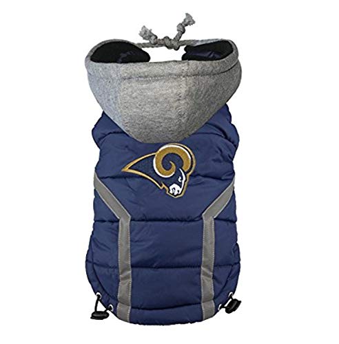 Hip Doggie NFL Rams Haustier-Kapuzenpullover, Größe XL von Hip Doggie