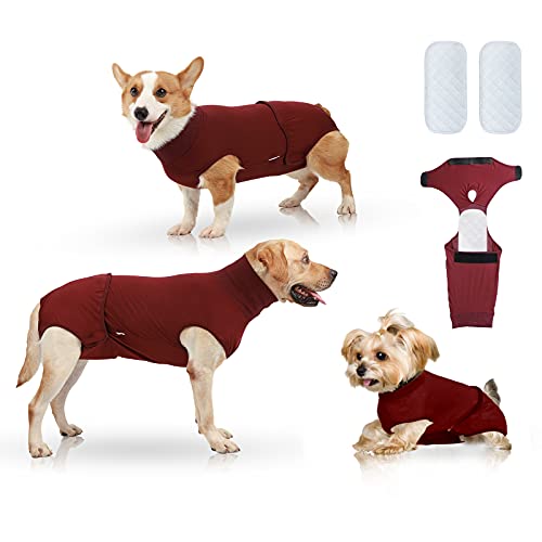 Hipetime Recovery Suit for Dog Cat After Operations Replacement Dog Onesie Neuter Cone Alternatives Bauch-Wunden Bandagen Windeln mit 2 Welpenwindeln… von Hipetime