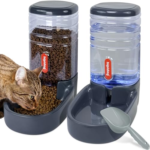 Automatischer Futterspender für kleine und mittelgroße Haustiere, automatischer Futterspender und Bewässerungs-Set, 3,8 l, Reisebedarf, Futterspender und Wasserspender für Hunde, Katzen, Haustiere von Hipidog