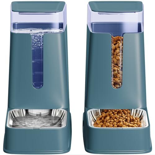 Automatischer Katzenfutterspender und Katzenwasserspender im Set, 2 Packungen, automatischer Hundefutterspender und Hundewasserspender, 3,5 l für kleine, mittelgroße große Hunde, Haustiere, Welpen,… von Hipidog