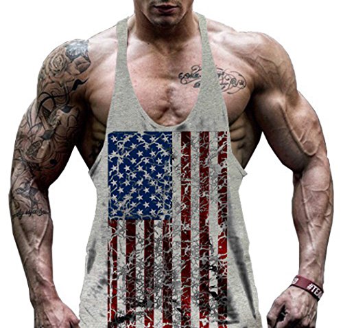 Hippolo Gym Herren Tank Top Men Cotton Stringer Fitness Gym Shirt Solide Sport Vest (XL, Grau) von Hippolo