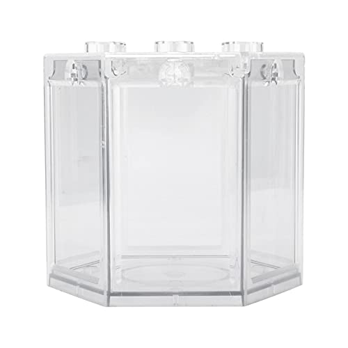 Hiraith Aquarium-Aquarium, Kleines Aquarium, Sechseckige Form, überlagerbar, Tragbar, Mini-Aquarium, Bürodekoration (Transparent) von Hiraith