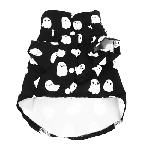 Halloween-Hundegeister-Shirt, Weiche, Bequeme Haustierkleidung mit Gruseligem Muster für Kleine Hunde, aus Polyestergewebe, Maschinenwaschbar, für Verschiedene Rassen Geeignet von Hiraith