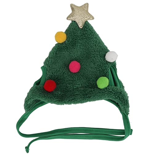 Weihnachtsmütze Haustiere, Bunte Weihnachtsaccessoires, Verstellbare Kopfbedeckung Haustiere, Niedliche Kopfbedeckung Hunde und Katzen (Grün) von Hiraith