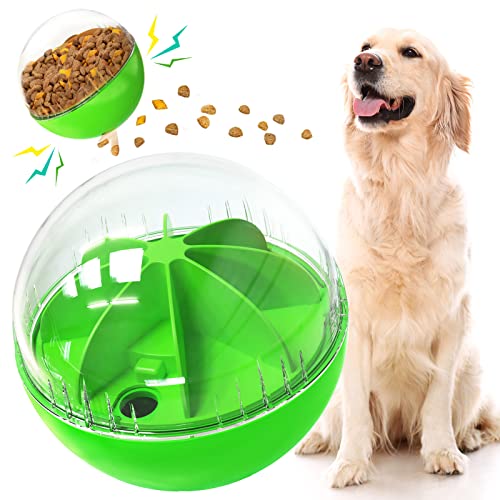 Hirolulu Interaktiver Hundespielzeugball, verstellbares Leckerli-Spender-Hundespielzeug, quietschendes Hundespielzeug, Hundespielzeug, Kichernball, Hundefutter-Puzzle, robustes Hundespielzeug von Hirolulu