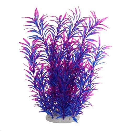 HirrWill Große Aquarium-Pflanzen aus Kunststoff, für alle Fische, 32 cm hoch, 10 cm breit, Violett von HirrWill