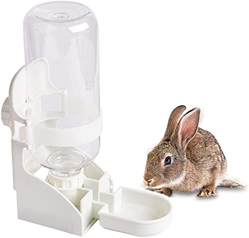 HirrWill Kaninchen-Wasserflasche, 500 ml, automatischer Spender, kein Auslaufen, für Kaninchen, Chinchilla, Meerschweinchen, Igel, Frettchen, Rosa von HirrWill
