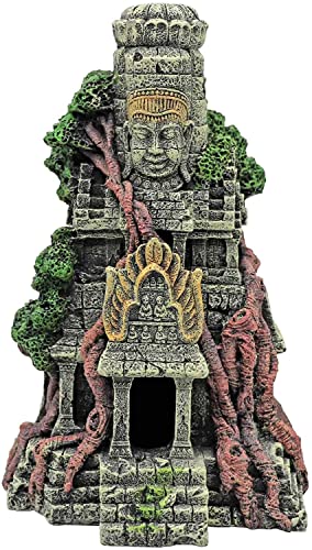 HirrWill Versorgung Aquarium Höhle Dekoration, Buddha Statue Stadt Architektur Aquarium Dekoration 27x15x9.3cm von HirrWill