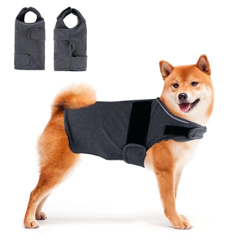 Hi Sprout Beruhigungsweste für Hunde, Feuerwerk, Gewitter, Trennung, Stressabbau, Anti-Angst-Jacke für Hunde, Grau, Größe L von Hisprout