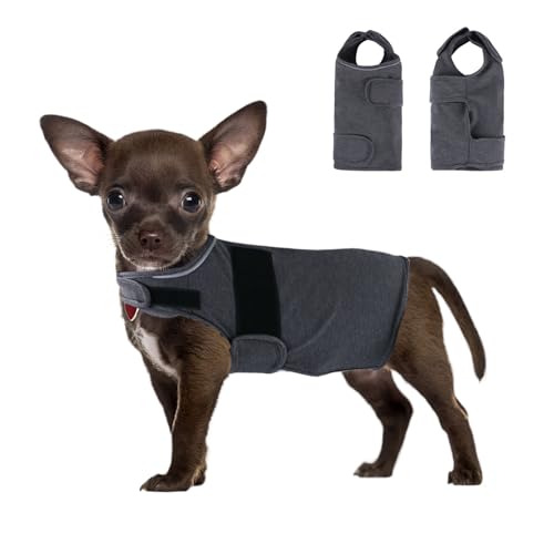 Hi Sprout Beruhigungsweste für Hunde, Feuerwerk, Gewitter, Trennung, Stressabbau, Anti-Angst-Jacke für Hunde, Grau, Größe M von Hisprout