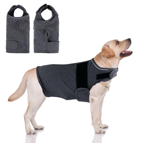 Hi Sprout Beruhigungsweste für Hunde, Feuerwerk, Gewitter, Trennung, Stressabbau, Anti-Angst-Jacke für Hunde, Grau, Größe XL von Hisprout