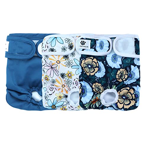 Hi Sprout Female Dog Diaper Reusable Washable Durable Absorbent Cloth Doggie Diapers Pants- Retro Flowers XS von Hisprout