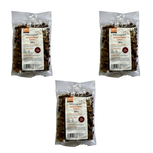 Hitzegrad Kartoffel Softies Snack Strauß | 3er Pack | 3 x 200 g | Soft Snack für Hunde | Ideal fürs Training durch die weiche Konsistenz | Glutenfrei | Für Welpen geeignet von Hitzegrad